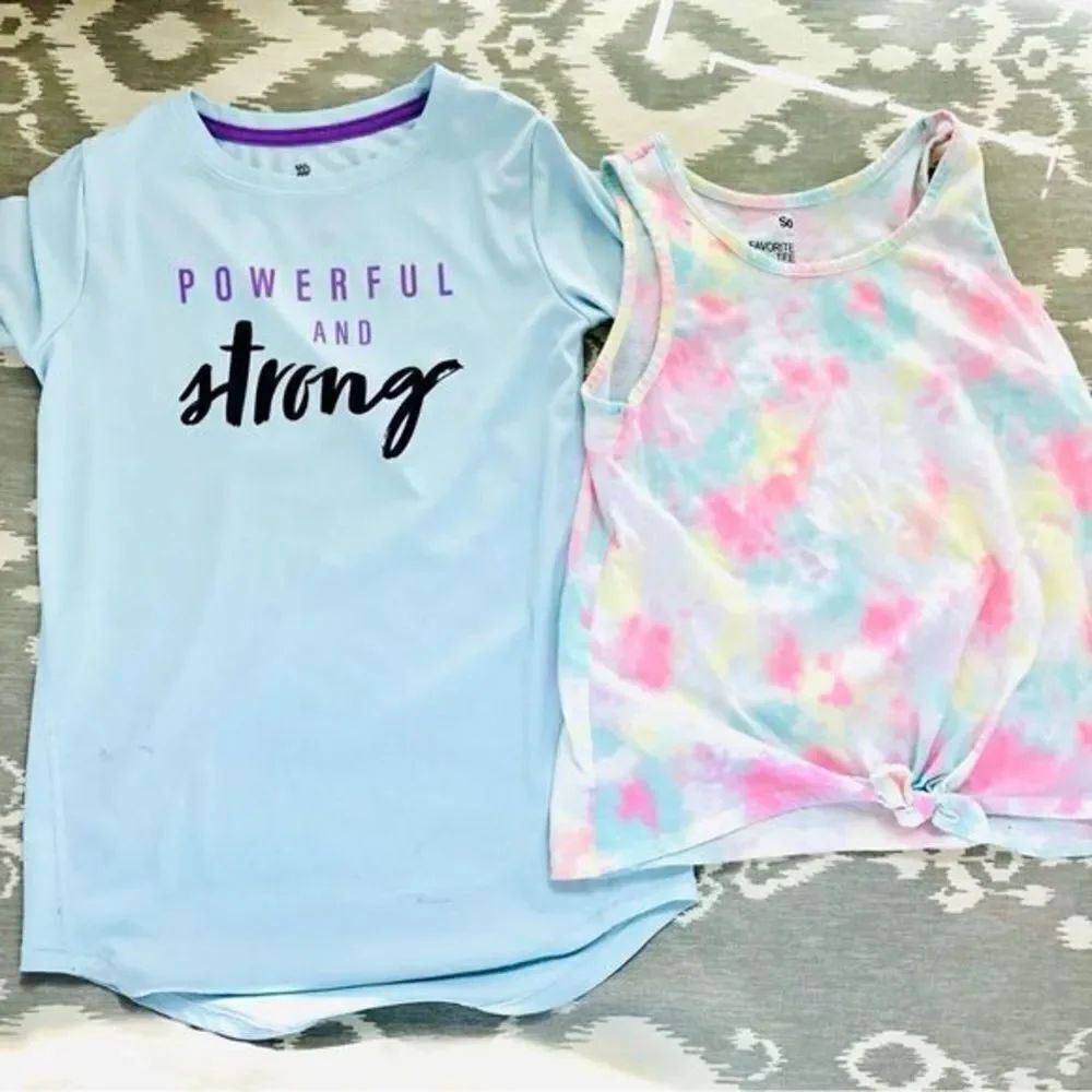 All in Motion, SO summer‎ tee and tie dye tank girl size L